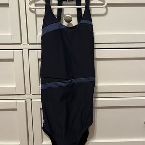 Honeycut leotard in navy blue